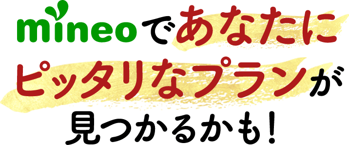 mineoであなたにピッタリなプランが見つかるかも！